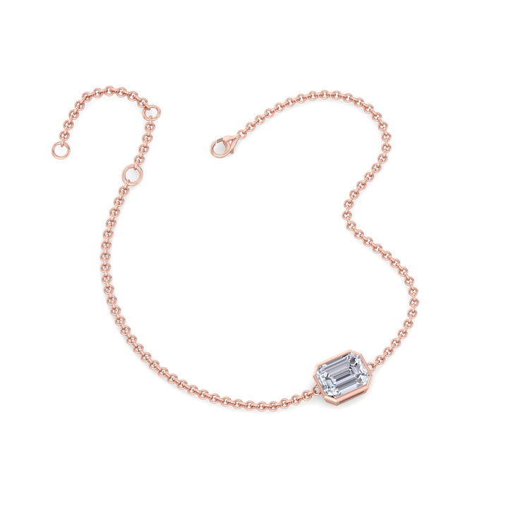 emerald-cut-bezel-set-diamond-bracelet-in-18k-rose-gold-chain