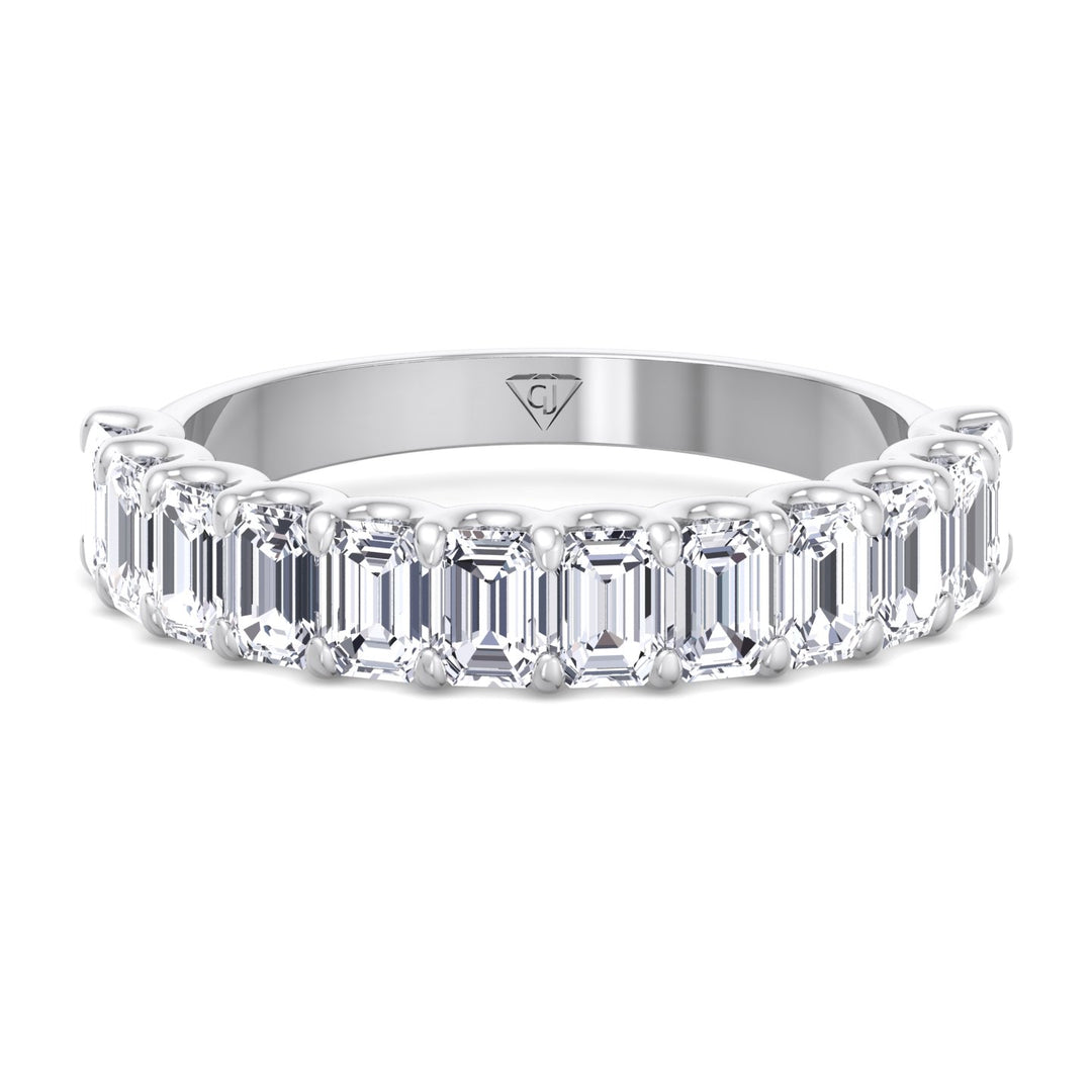 emerald-cut-diamond-half-eternity-band-in-white-gold
