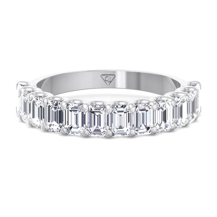 emerald-cut-diamond-half-eternity-band-in-white-gold