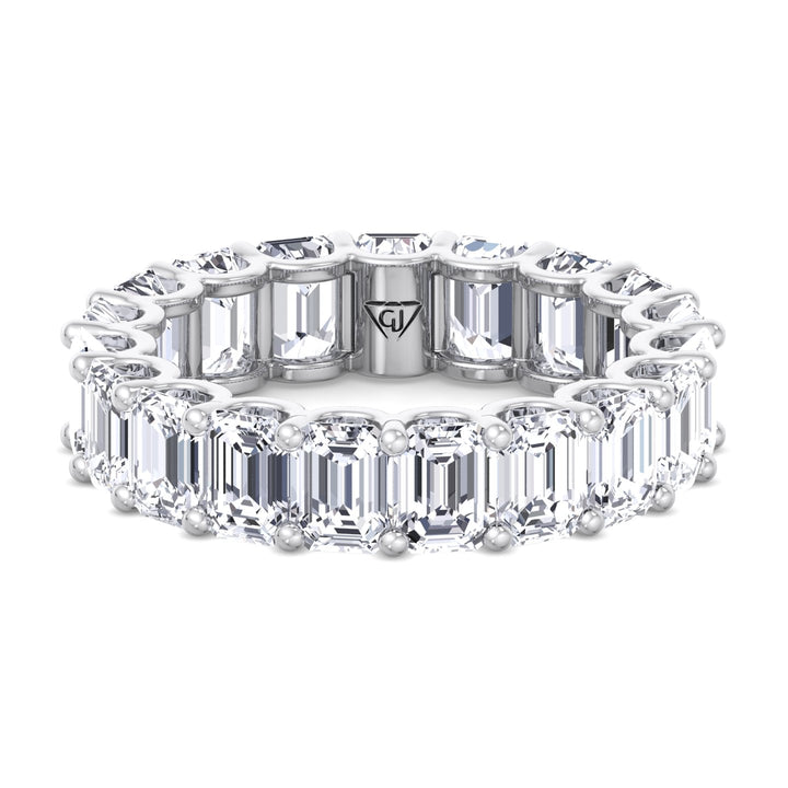 U-prong-emerald-cut-diamond-eternity-band-in-solid-white-gold