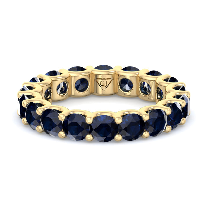 prong-setting-round-cut-blue-sapphire-eternity-band-in-solid-yellow-gold