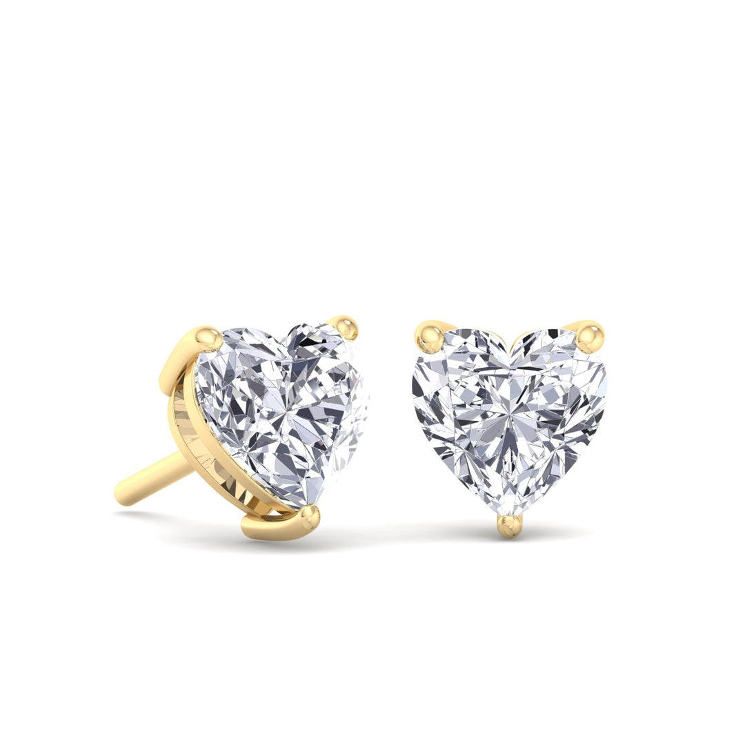 Davie - 1 Carat Heart Shape Diamond Stud Earrings - Gem Jewelers Co