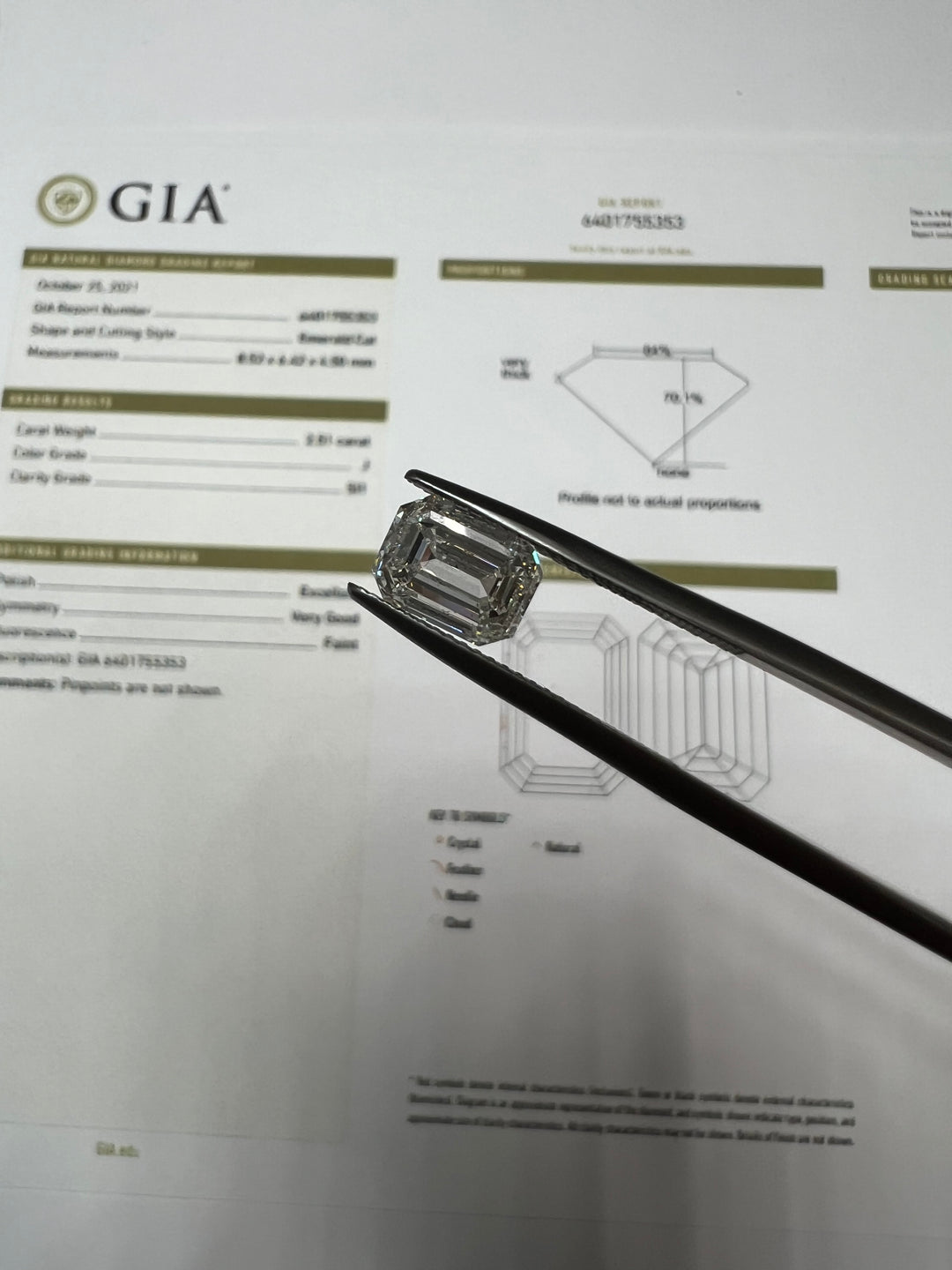 GIA Certified Loose Diamond 2.51Ct Emerald Cut - Gem Jewelers Co