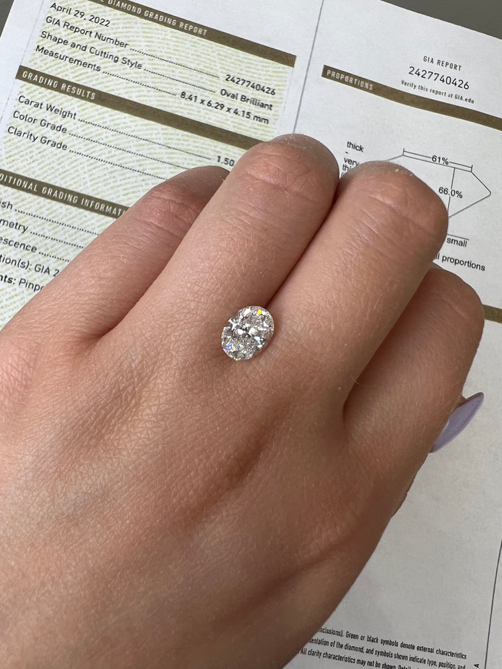 GIA Certified Loose Diamond 1.50Ct Oval Cut - Gem Jewelers Co
