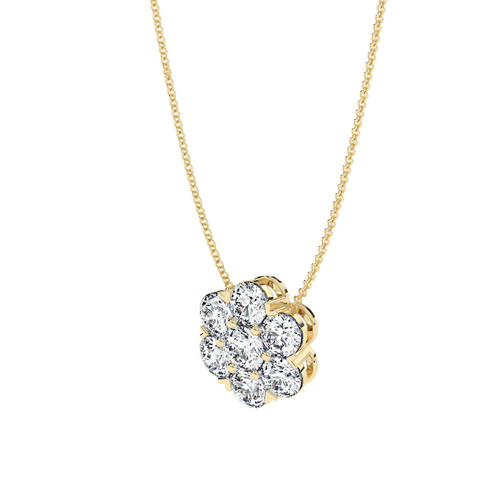 Flower-Cluster-Diamond-Pendant-in-yellow-gold-chain