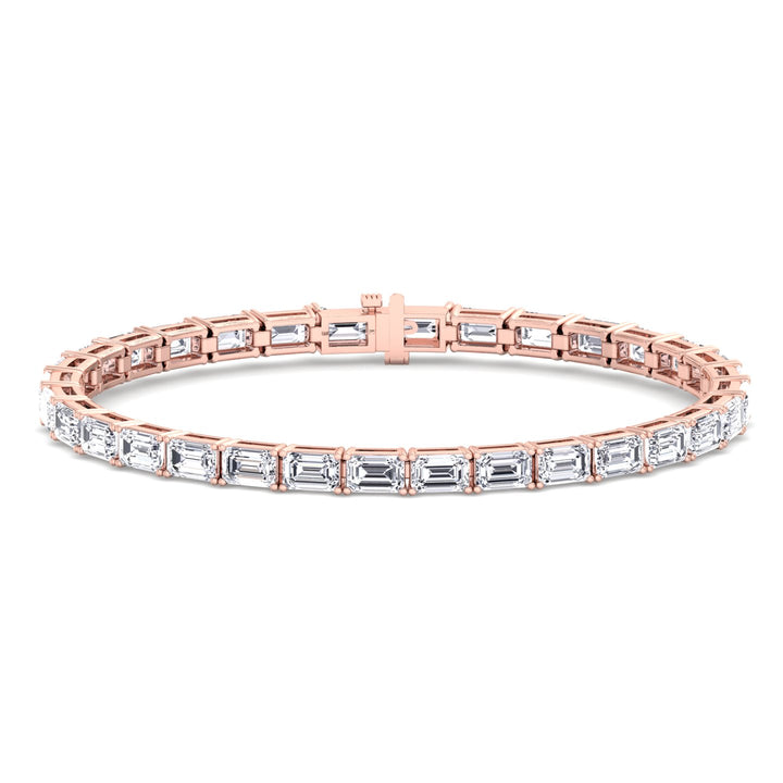 Wally - 10.50CT T.W East To West Emerald Cut Natural Diamond Tennis Bracelet - Gem Jewelers Co