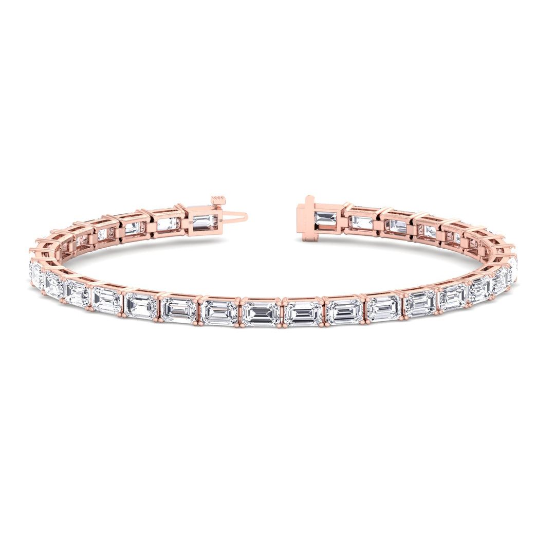 Wally - 10.50CT T.W East To West Emerald Cut Natural Diamond Tennis Bracelet - Gem Jewelers Co