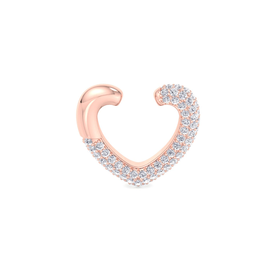 Capraia - 1.17CT T.W Heart Shaped Pave Diamond Ear Cuff - Gem Jewelers Co