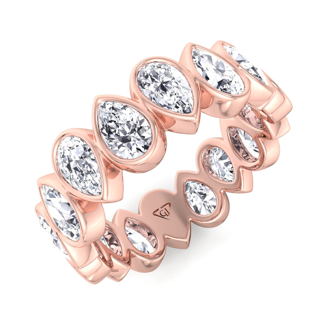 bezel-set-pear-shape-diamond-eternity-band-in-solid-rose-gold