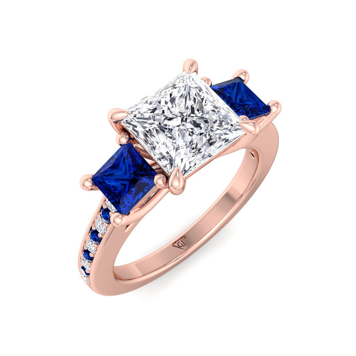 3.20-c-t-w-princess-cut-diamond-engagement-ring-with-blue-sapphire-sidestones-in-solid-rose-gold