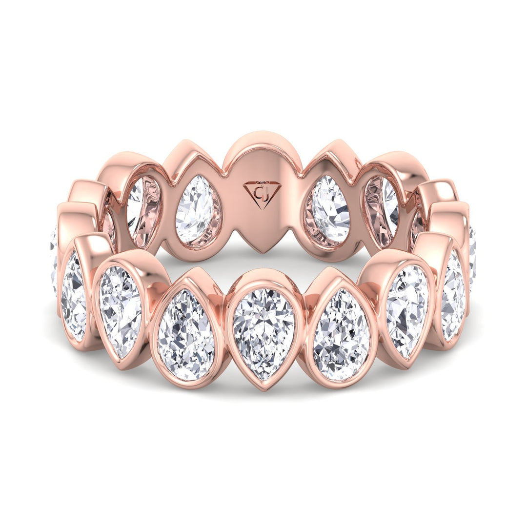 bezel-set-pear-shape-diamond-eternity-band-rose-gold