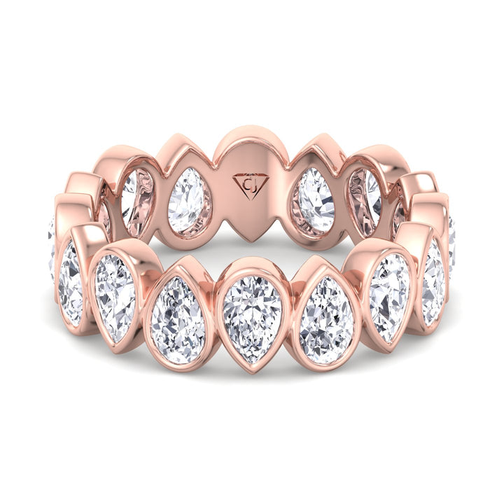 bezel-set-pear-shape-diamond-eternity-band-rose-gold