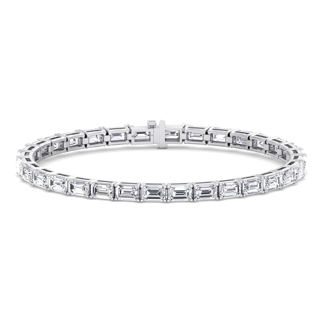 Wally - 10.50CT T.W East To West Emerald Cut Natural Diamond Tennis Bracelet - Gem Jewelers Co
