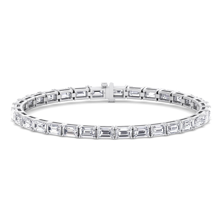 Wally - 10.50CT T.W East To West Emerald Cut Natural Diamond Tennis Bracelet - Gem Jewelers Co