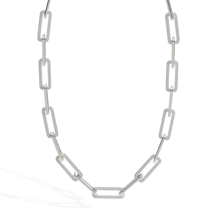 Domino - (5.35CT T.W.) Diamond Paperclip Link Necklace - Gem Jewelers Co