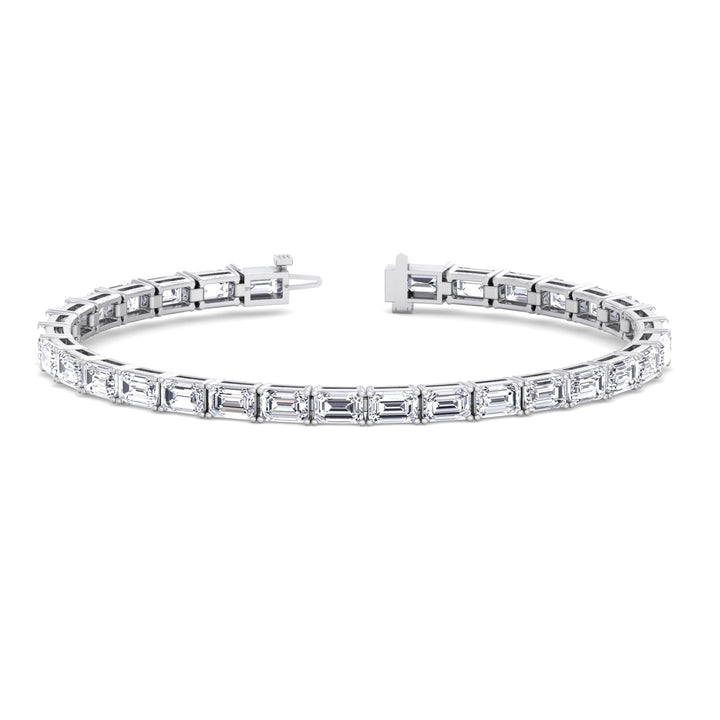 Wally - 10.50CT T.W East To West Emerald Cut Natural Diamond Tennis Bracelet - Gem Jewelers Co
