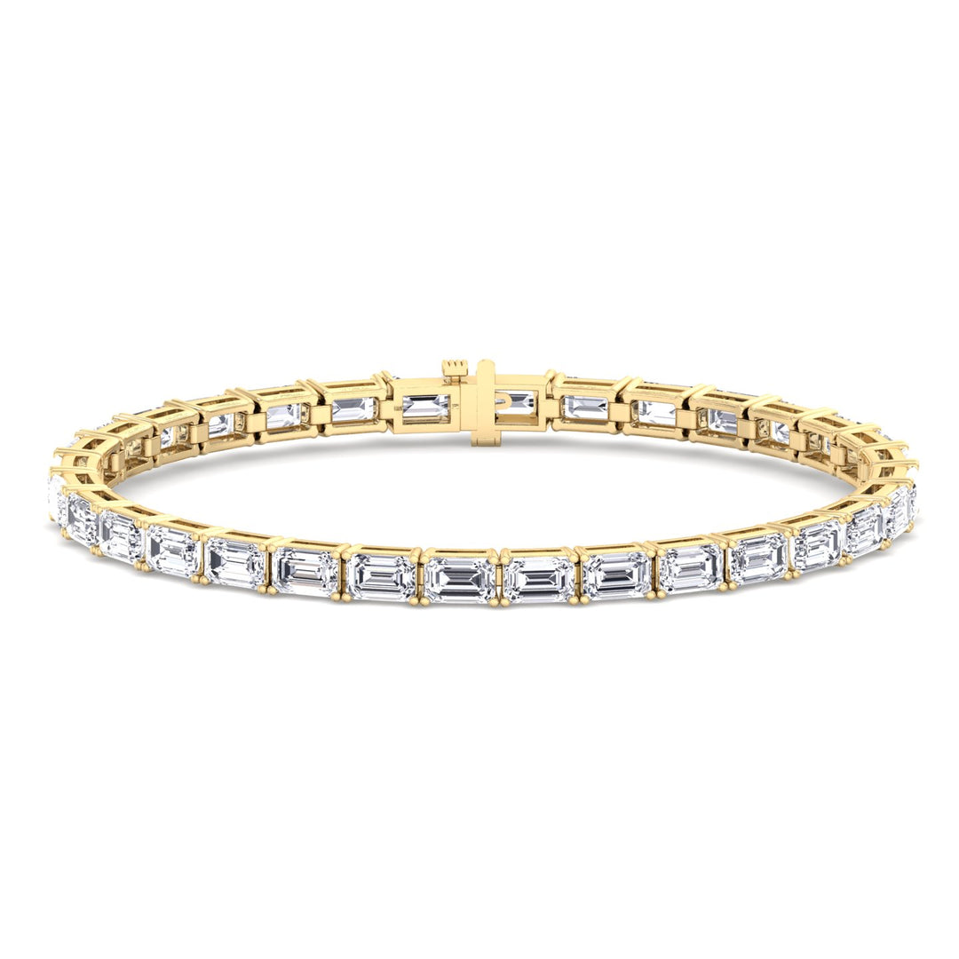 Wally - 10.50CT T.W East To West Emerald Cut Natural Diamond Tennis Bracelet - Gem Jewelers Co