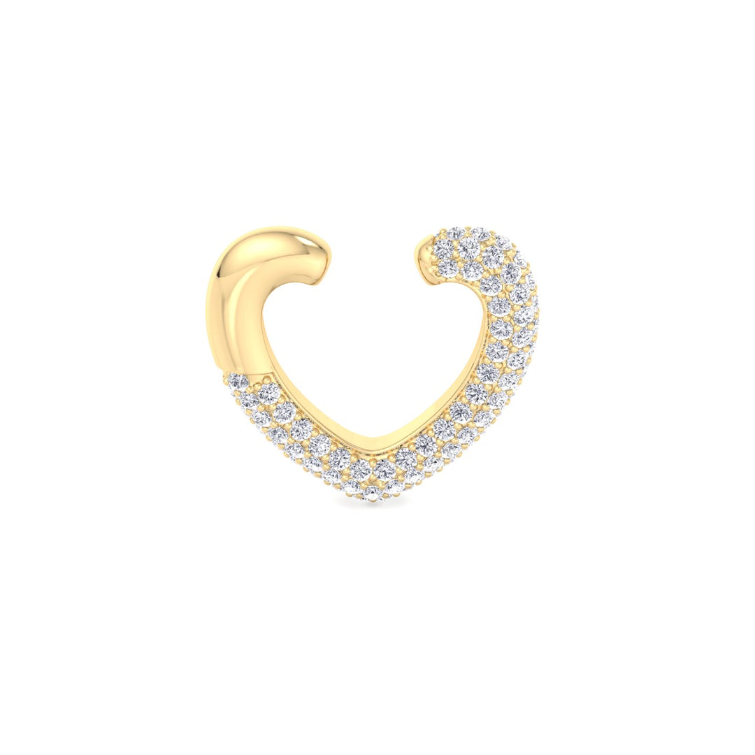 Capraia - 1.17CT T.W Heart Shaped Pave Diamond Ear Cuff - Gem Jewelers Co