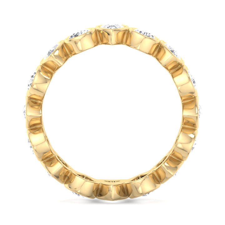 bezel-set-pear-shape-diamond-eternity-band-yellow-gold