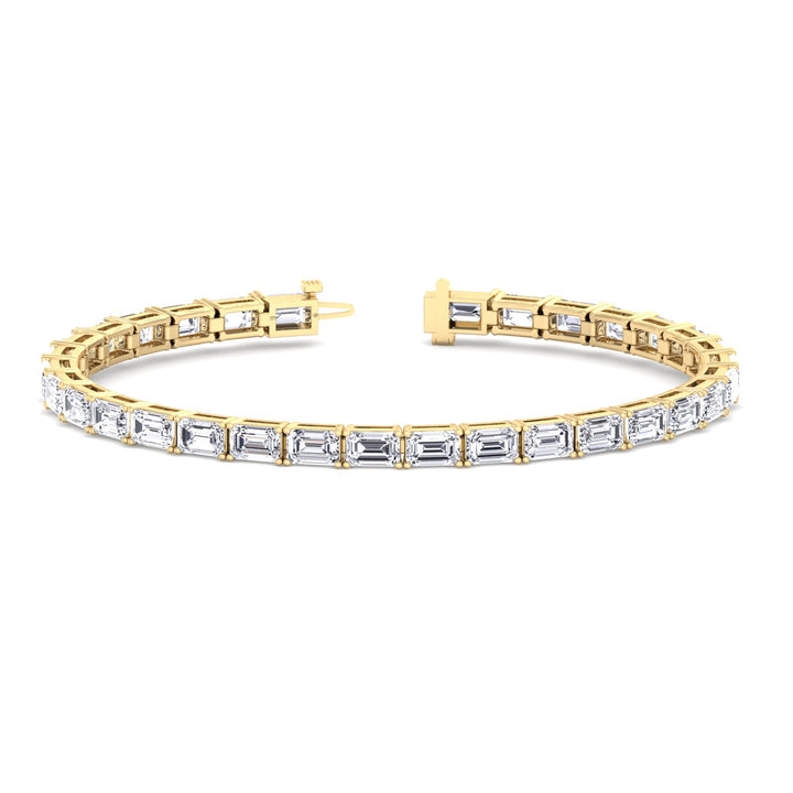 Wally - 10.50CT T.W East To West Emerald Cut Natural Diamond Tennis Bracelet - Gem Jewelers Co