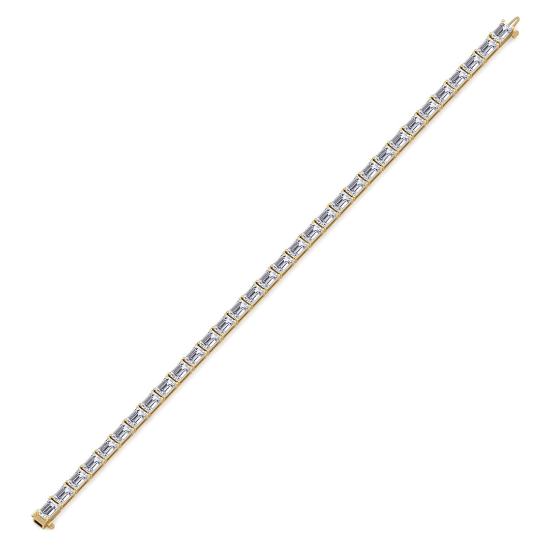 Wally - 10.50CT T.W East To West Emerald Cut Natural Diamond Tennis Bracelet - Gem Jewelers Co