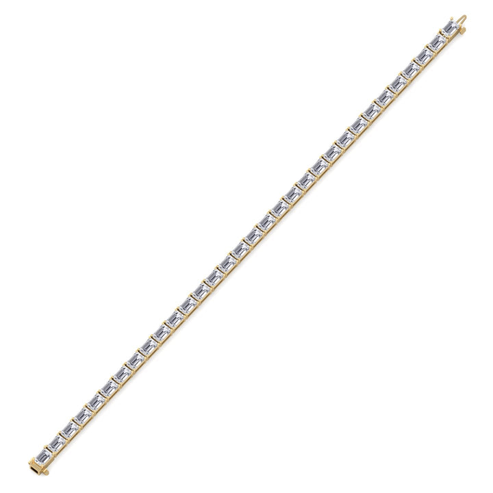 Wally - 10.50CT T.W East To West Emerald Cut Natural Diamond Tennis Bracelet - Gem Jewelers Co