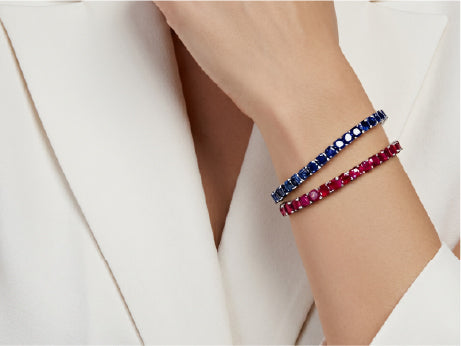 Diamond Ruby Tennis Bracelets