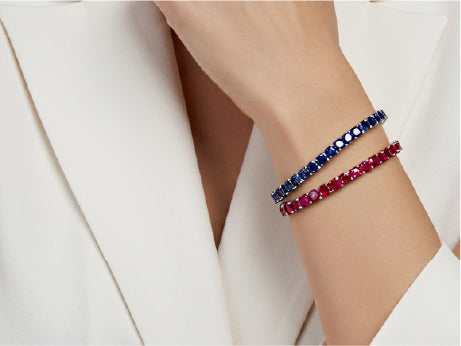 Diamond Ruby Tennis Bracelets