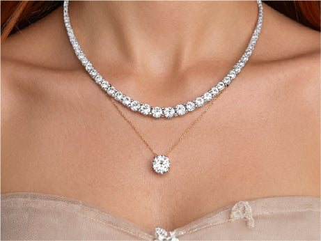 Diamond Tennis Necklace vs Diamond Pendant Necklace