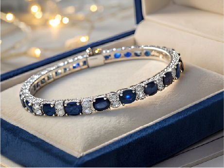 Sapphire and Diamond Tennis Bracelets