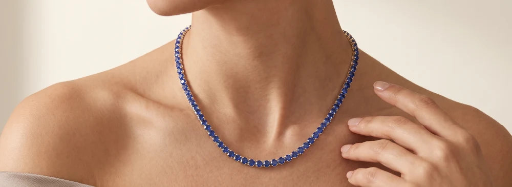 Gemstone Tennis Necklaces