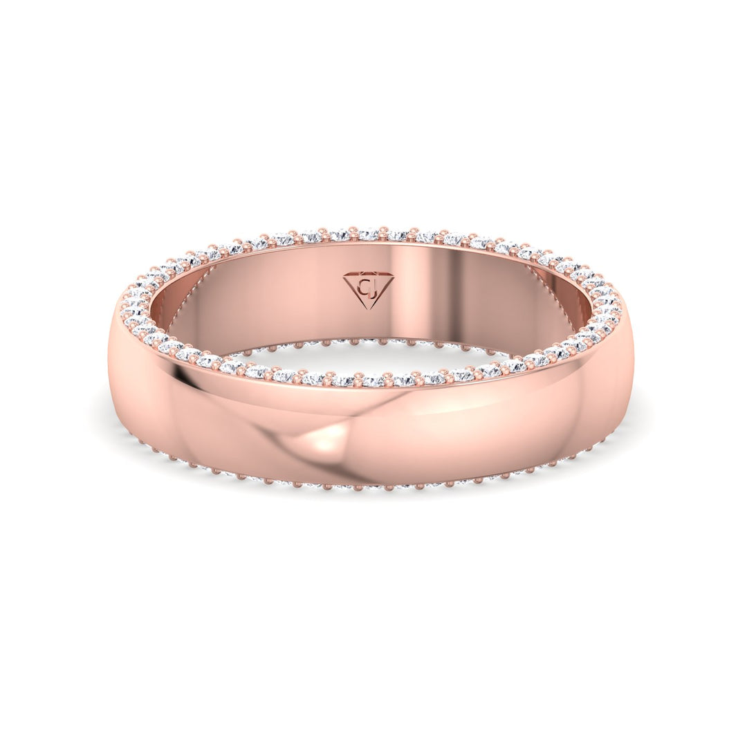 0.52CT Hidden Diamond Band Rose Gold