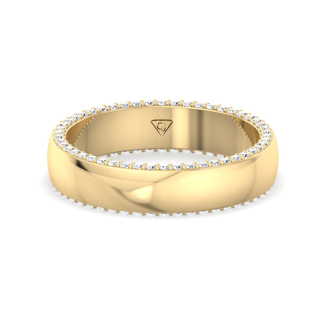 0.52CT Hidden Diamond Band Yellow Gold