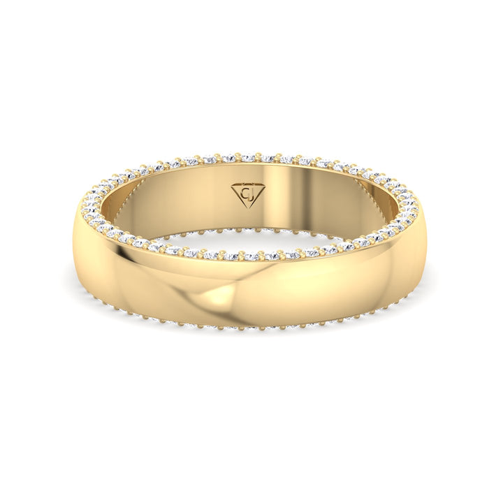 0.52CT Hidden Diamond Band Yellow Gold