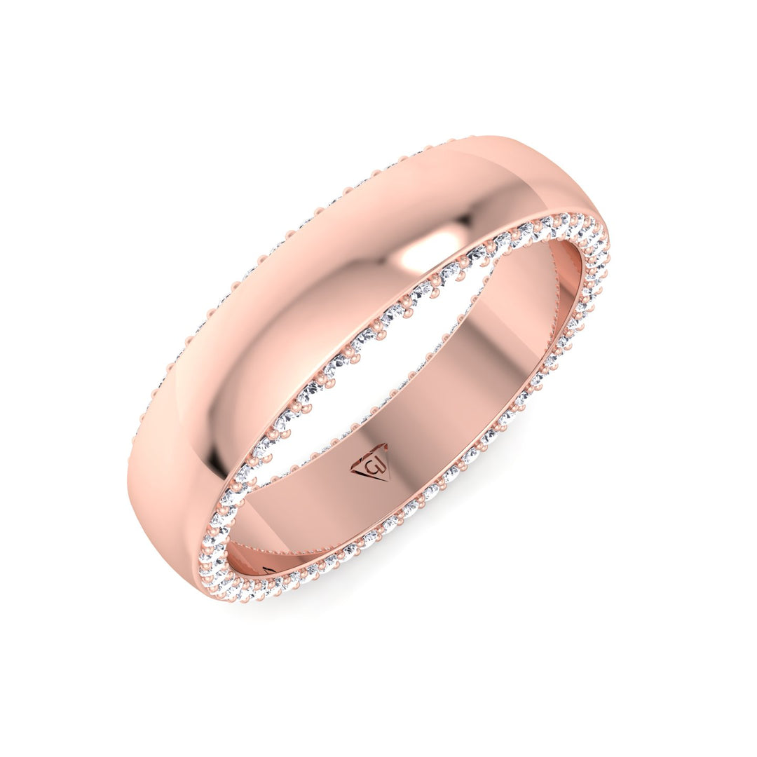0.52CT Hidden Diamond Halo Band Rose Gold