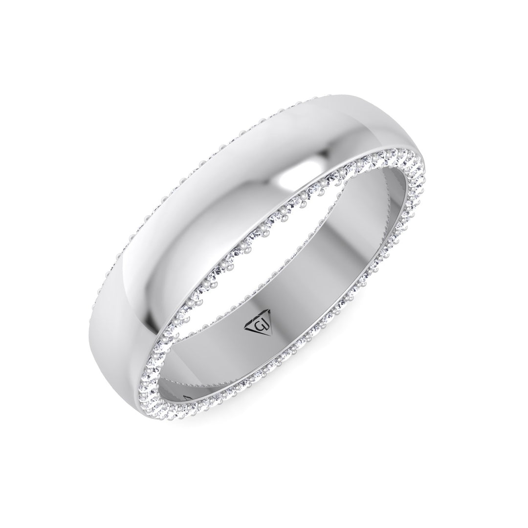 0.52CT Hidden Diamond Halo Band White Gold