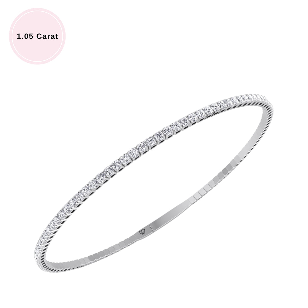 Flexible Natural Diamond Bangle in 14K Solid Gold