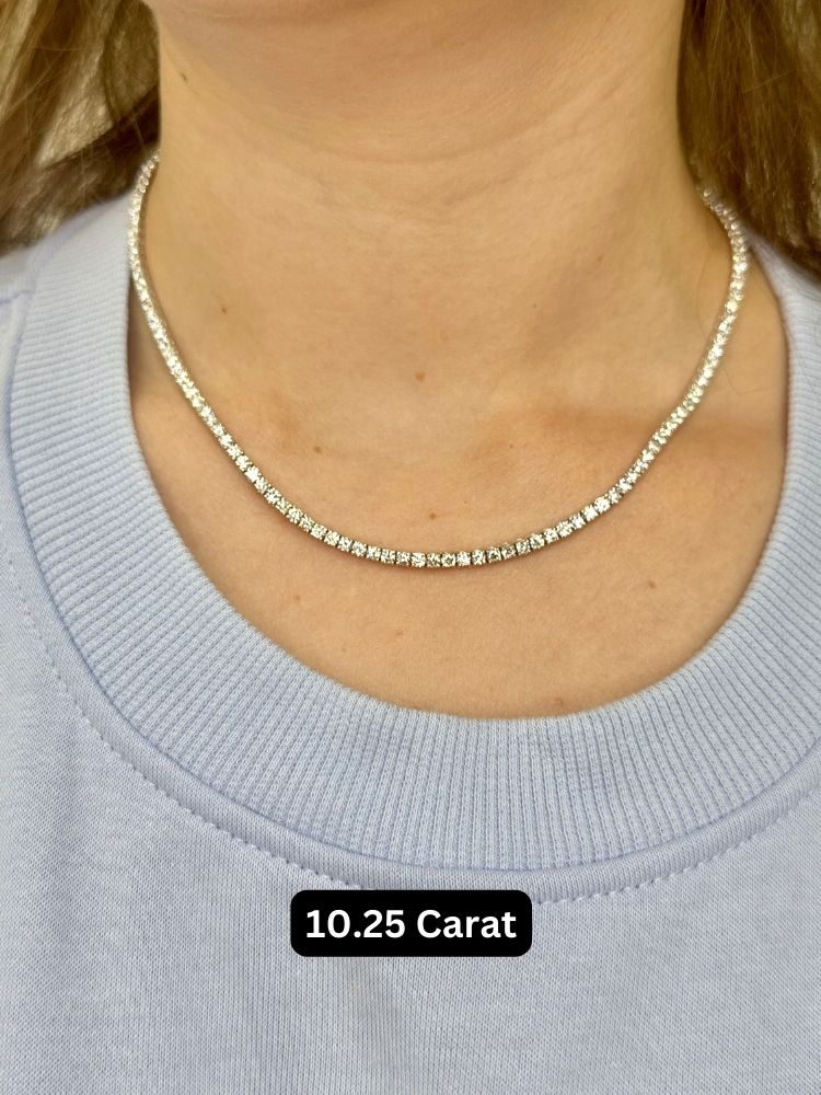 Jolie - 4 Prong Graduated Diamond Tennis Necklace – Gem Jewelers Co.