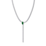 10.50CT Natural Diamond Tennis Necklace, Emerald Side Profile