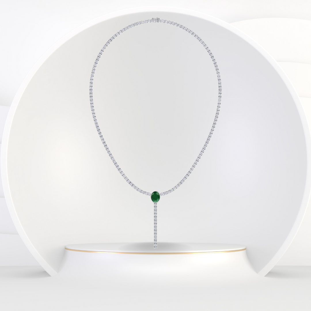 10.50CT Round Natural Diamond Tennis Necklace