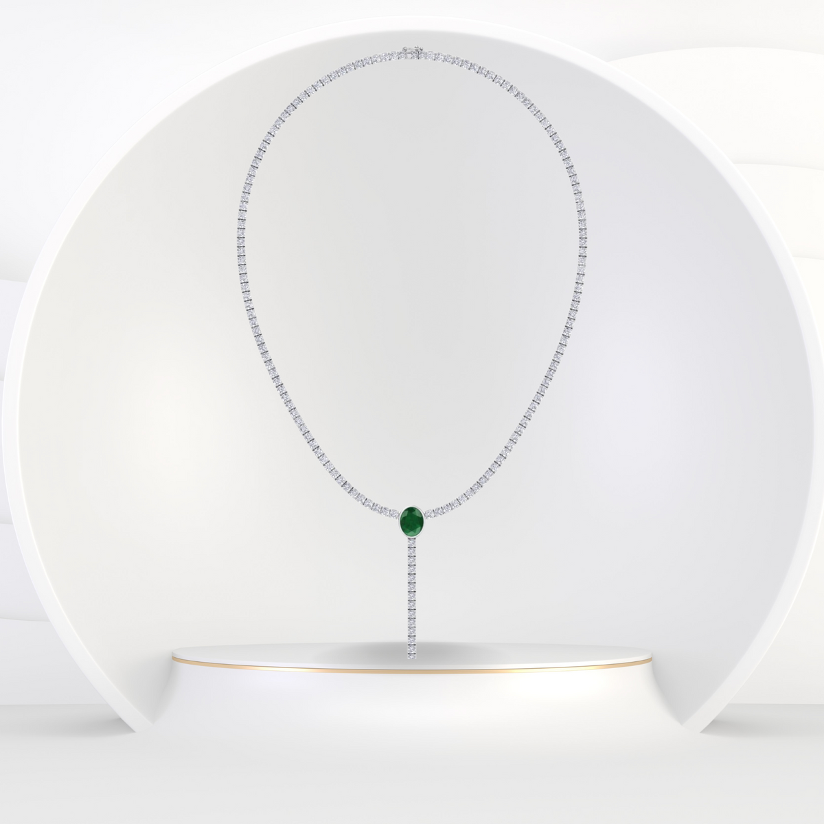 10.50CT Round Natural Diamond Tennis Necklace