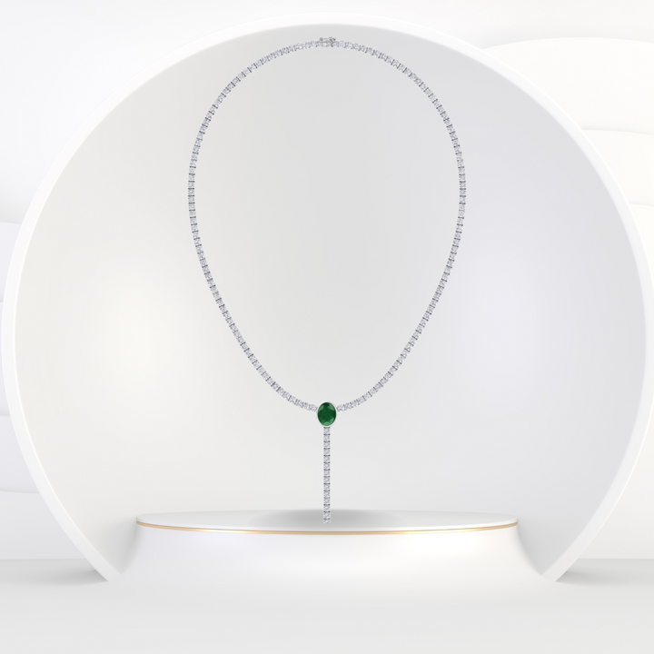 10.50CT Round Natural Diamond Tennis Necklace