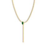 10.50CT T.W Yellow Gold Natural Diamond Tennis Necklace, Side Profile