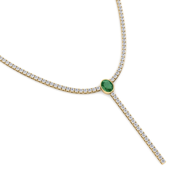 10.50CT Yellow Natural Diamond Tennis Necklace, Centerpiece Close