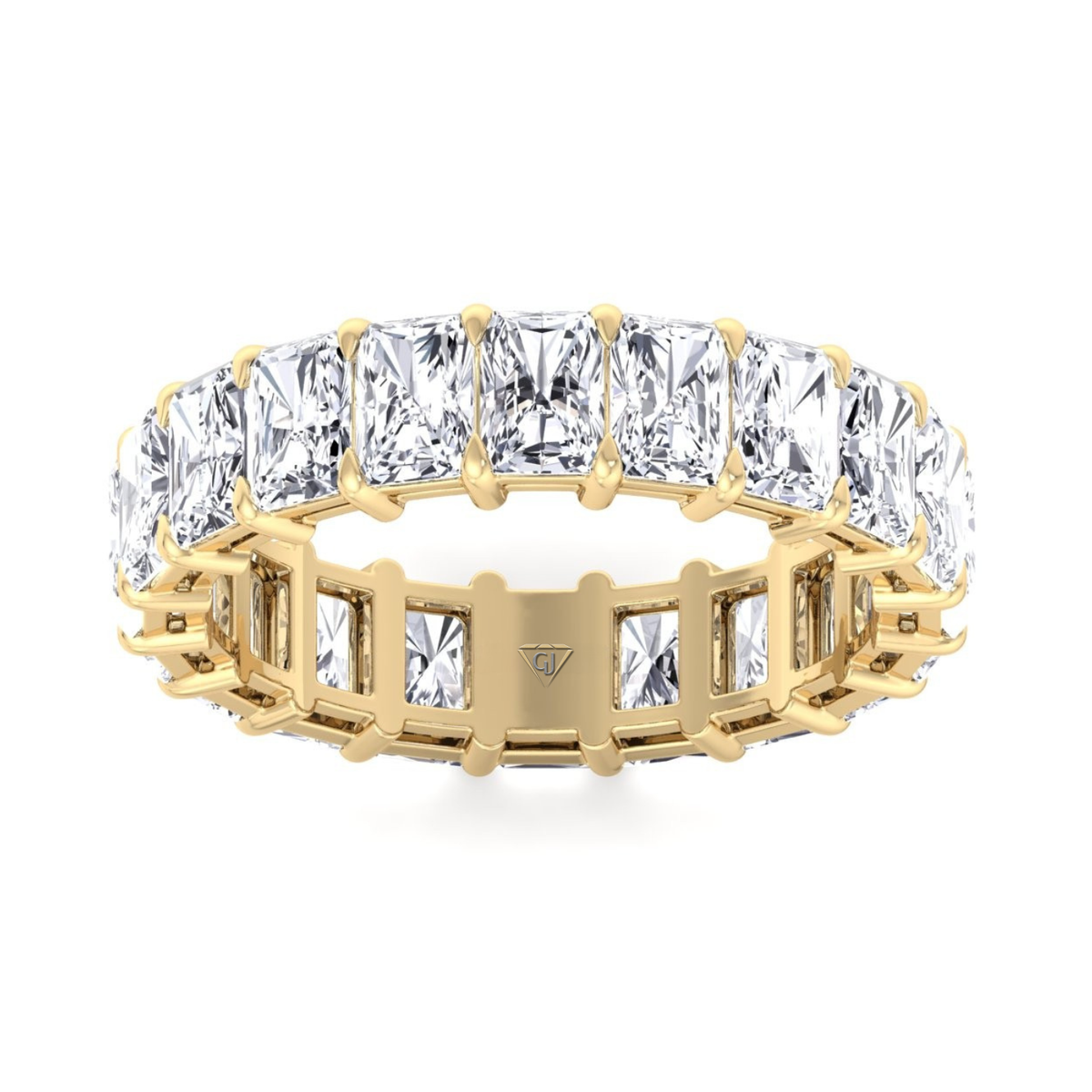 Radiant Cut Natural Diamond Eternity Band Gold Yellow Gold 14K 18K