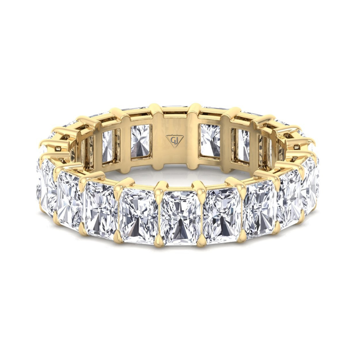 Radiant Cut Natural Diamond Eternity Band Gold Yellow Gold 14K