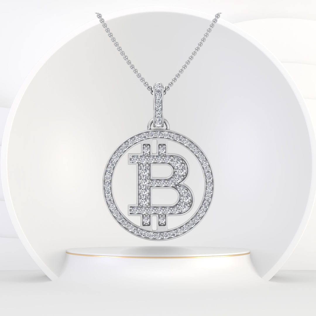 1 Carat Bitcoin Diamond Pendant