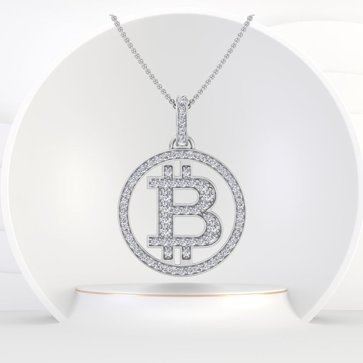 1 Carat Bitcoin Diamond Pendant