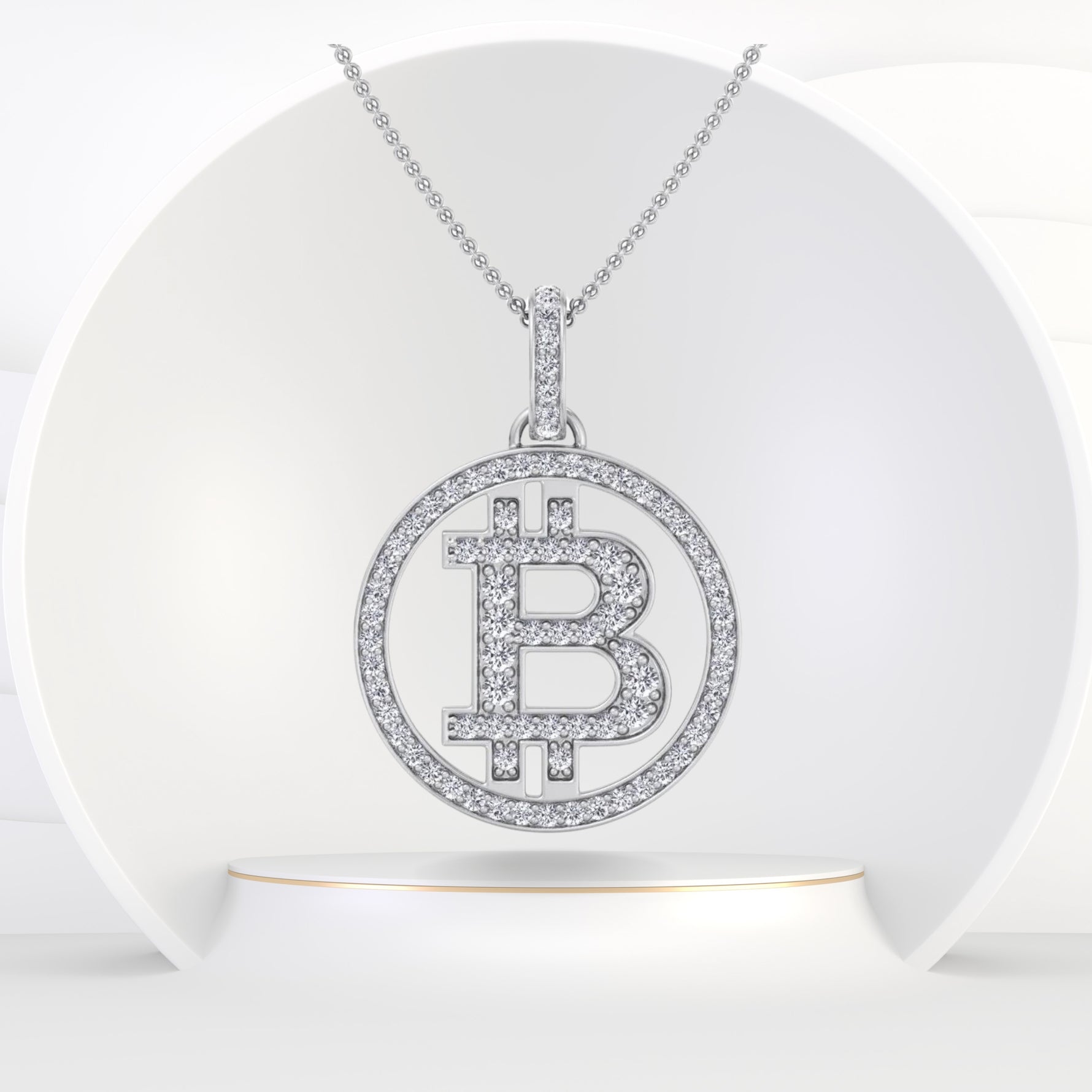 1 Carat Bitcoin Diamond Pendant - Gem Jewelers Co