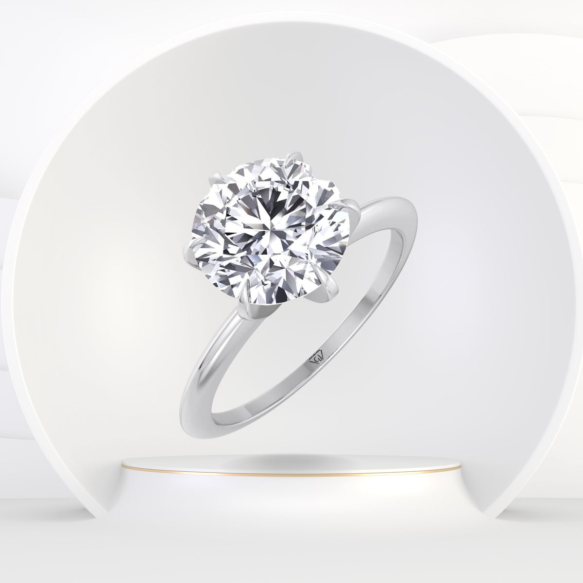 Stara - Round Cut Solitaire Diamond Engagement Ring - Gem Jewelers Co